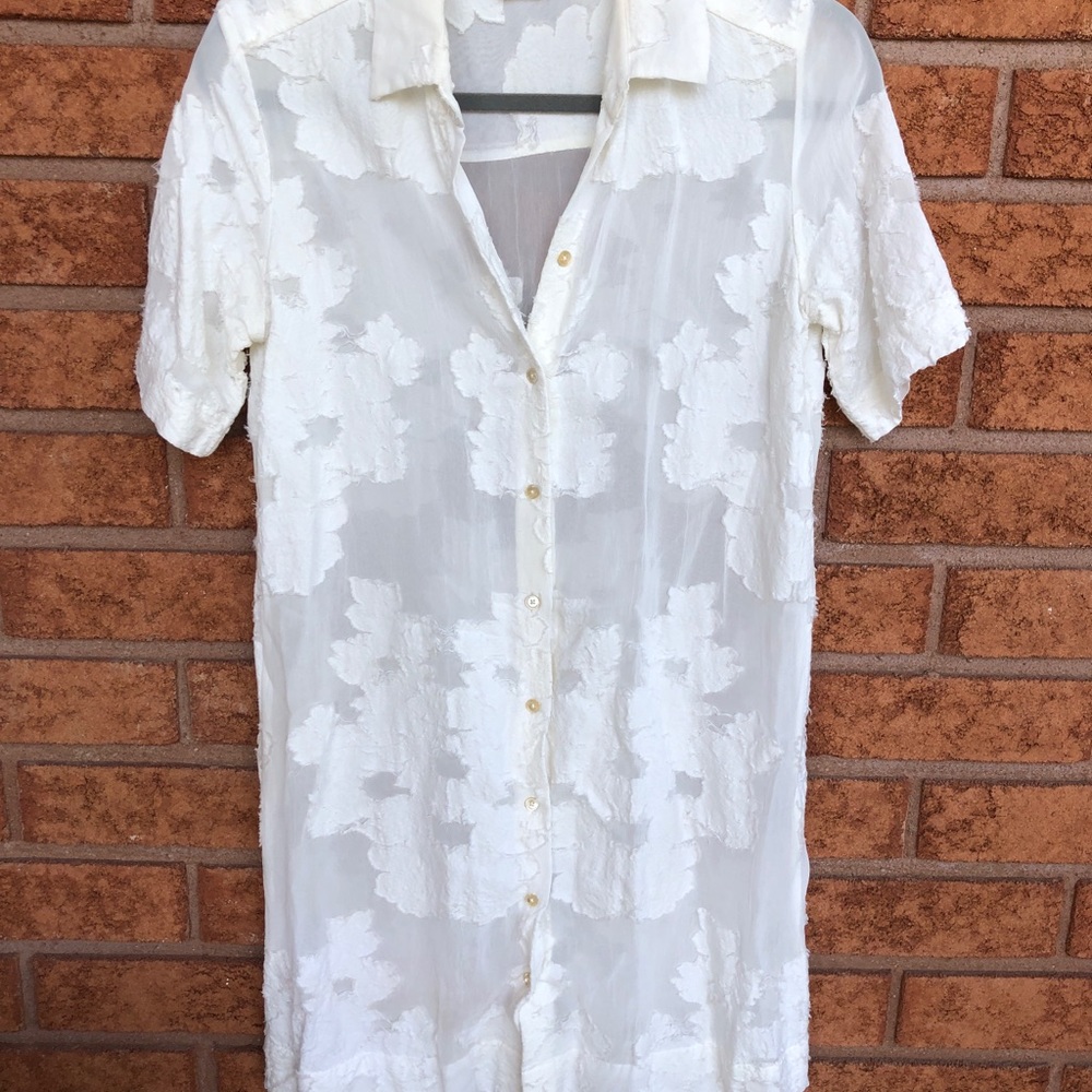 Aritzia Wilfred Sheer Shirt Dress size XXS